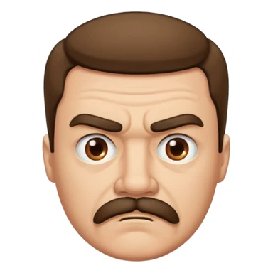 mustached man both sad and angry sticker