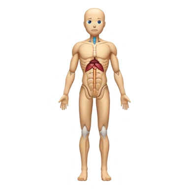 anatomical human body standing upright, full body view sticker