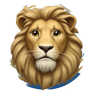 Un lion qui travaille avec une pelle sticker
