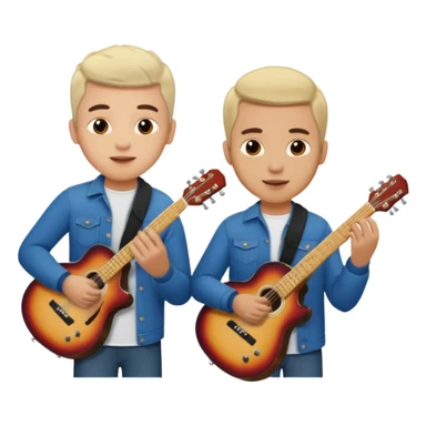 Junior H y Natanael Cano tocando la guitarra  sticker