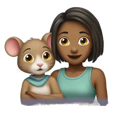 Girl and mouse  sticker