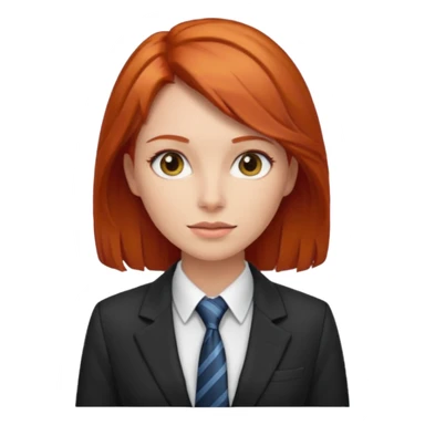 red haired woman with tie and blazer sticker