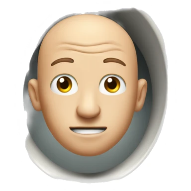 a mans head sticking out a toilet and bald sticker