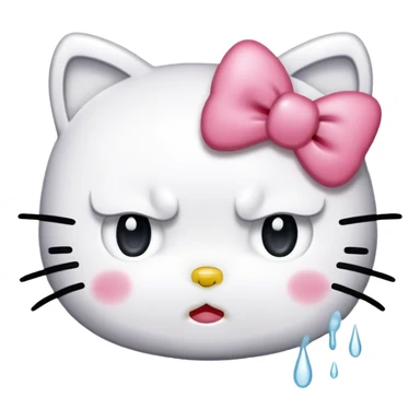 crying Hello Kitty with single tear sticker