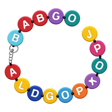colourful alphabet flat round beaded bracelet  sticker