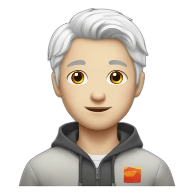 white-haired russian boy sticker