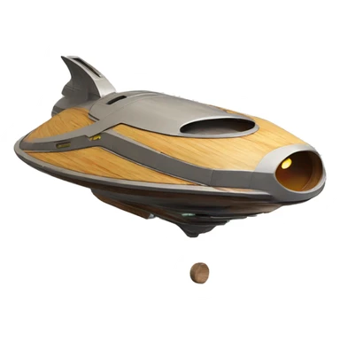 Futuristic Photographic quality Painted Flying Starship spacecraft bird’s house wooden  sticker