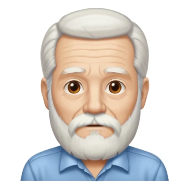 glasses elderly man long hair and long bearded with shirt sticker