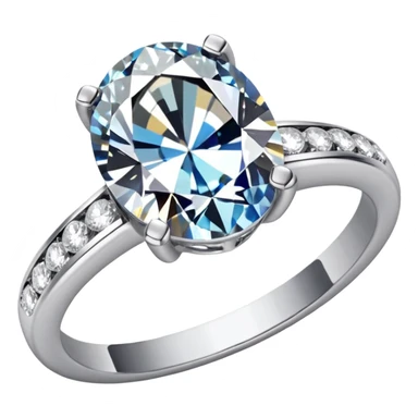 A diamond ring like this one 💍 but the diamond is more elliptic and there are mini diamonds on the silver ring itself sticker