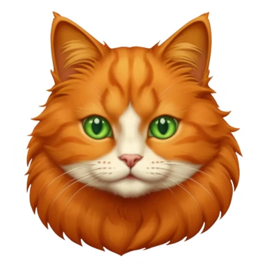 orange puffy cat with green eyes sticker