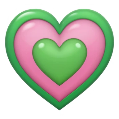 Half pink and half green heart sticker