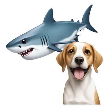 shark with dog sticker
