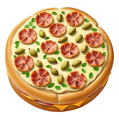 pistachio cream(main), jambon beurre(like flower), pizza sticker