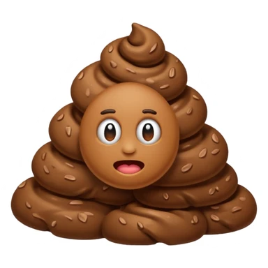 Poop with no face  sticker