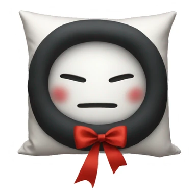 Aesthetic pillow no face with red ribbon sticker