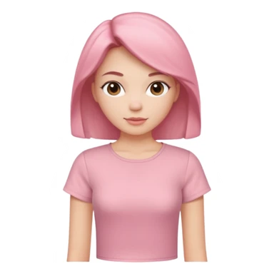 Rose-pink women’s top with short sleeves, soft fabric, gentle lighting, isolated on plain background. Complete plain, no textures. sticker