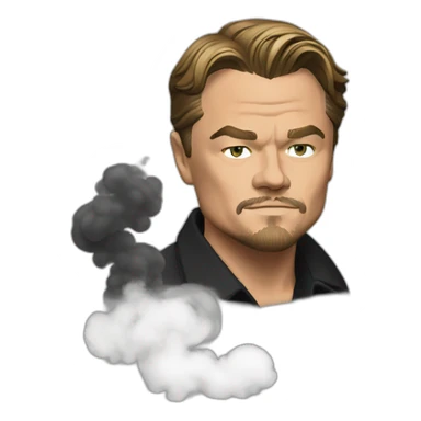 Leonardo DiCaprio with smoke sticker