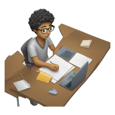 Computer science student studying hard for exam sticker