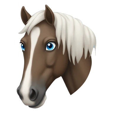 Norsiker horse portrait with blue eyes and white marking from the head and down to the nose. sticker