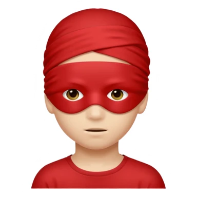 boy + red blindfold sticker