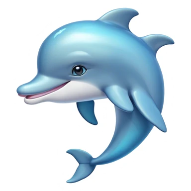 Cinematic Cute Bottlenose Dolphin Portrait Emoji, Head tilted playfully and inquisitively, featuring a charming, shiny glossy body with smooth, gleaming skin and round, sparkling eyes full of playful wonder, Simplified yet irresistibly adorable features, highly detailed, glowing with a warm, inviting aquatic glow, high shine, affectionate and lively, stylized with a touch of whimsical marine charm, soft glowing outline, capturing the essence of a mischievous yet endearing dolphin that seems as if it could splash out of the screen into your arms! sticker