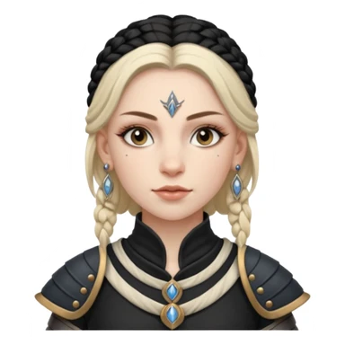 ESO female breton warrior with lashes and earrings sticker