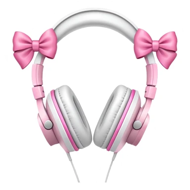White headphones with pink bows sticker