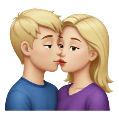 girl kissing a boy  sticker