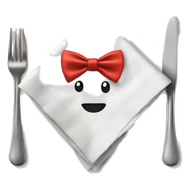 Napkin with bow sticker