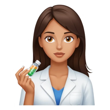 Beautiful fit brunette girl taking pills  sticker