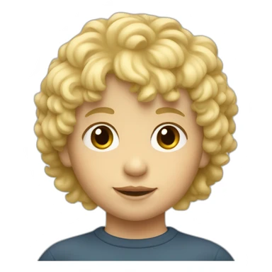 Toddler boy with short fringe and curly blonde mullet hairstyle sticker