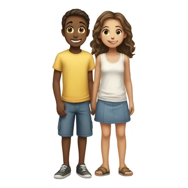 Boy and girl smiling outdoors sticker