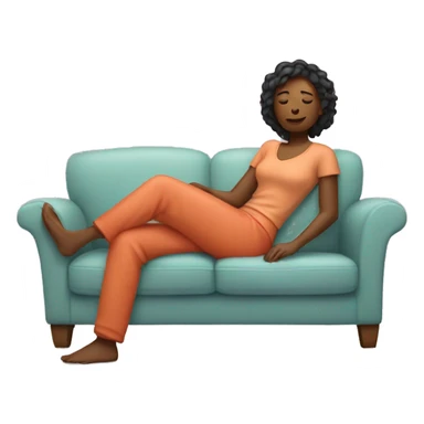 Woman relaxing on a couch sticker