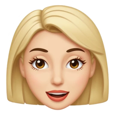 woman with short eyelashes, winking sticker