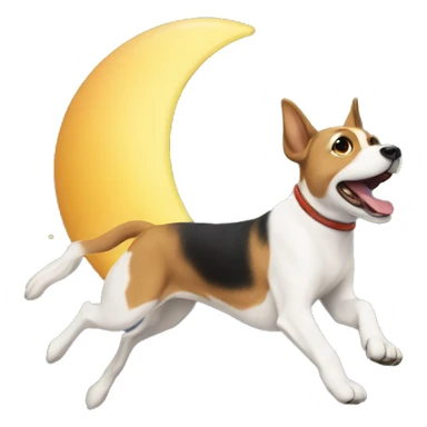 Dog jumping over the moon sticker