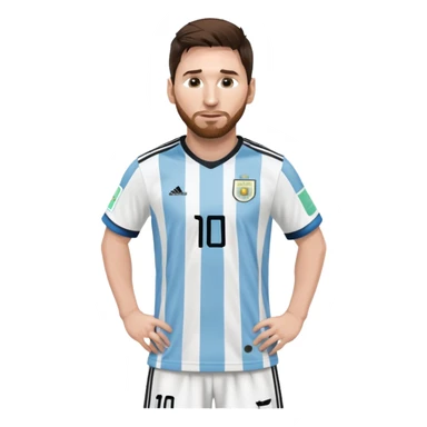Lionel Messi soccer player with Argentine jersey sticker