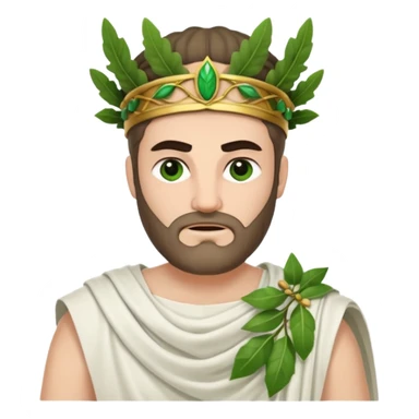 evil ancient greek king with toga wreath of leaves on head sticker