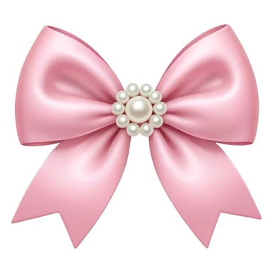 Pastel pink bow with pearls sticker