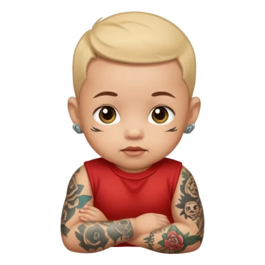 Baby with tattoos  sticker