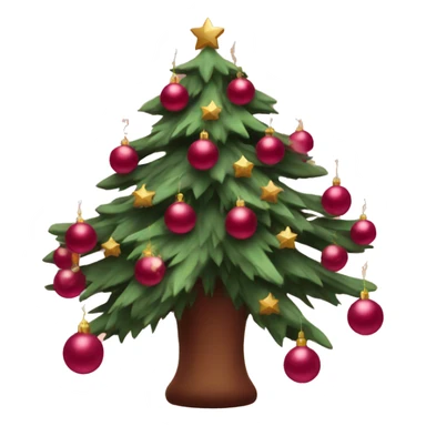Burgundy christmas tree sticker