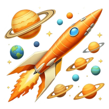 Vintage Planets comet streak motion sticker