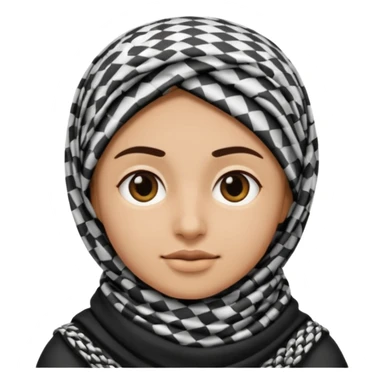person emoji wearing a black and white Palestinian keffiyeh sticker