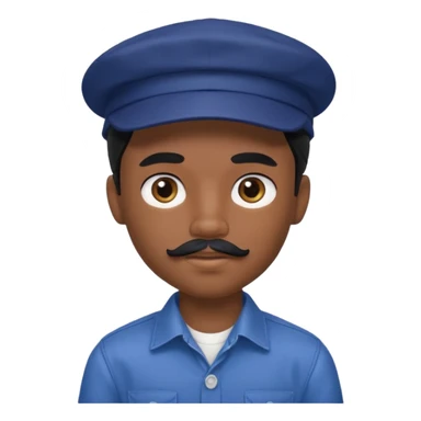 generate a pretty bratz boy wearing a dark blue cap and  button up shirt. Handsome

Mustache- black

hair black long sticker