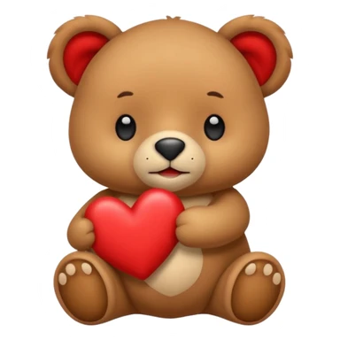 Osito con corazon i en el centro de corazon nombre agata sticker