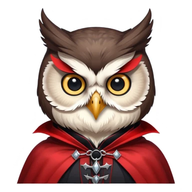 owl vampire in red collar cloak sticker