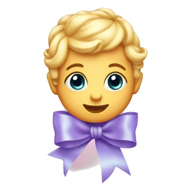 Baby glue heart with ribbon sticker