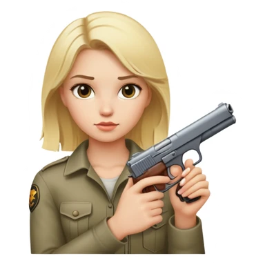 Blonde girl with a gun  sticker