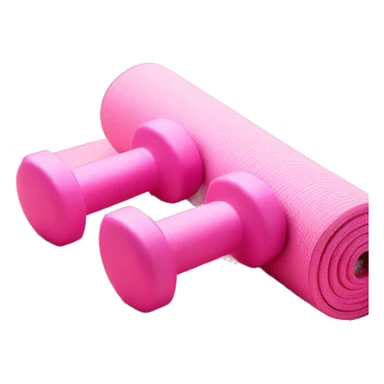 light pink yoga mat and dumbbells sticker