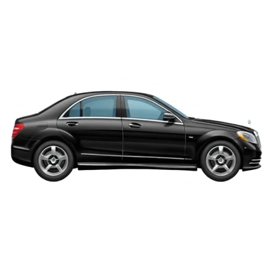 Crée-moi un emoji de Mercedes classe S sur le côté en noir sticker