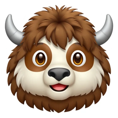 Yak 3D emoji png sticker